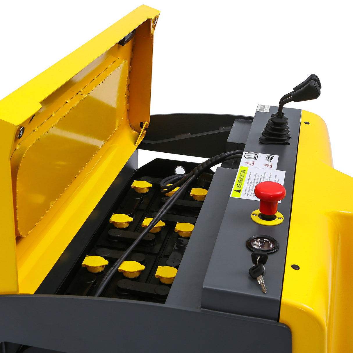 3300 lbs Load 177" Lift High-Capacity Counterbalanced Electric Stacker Adjustable Forks | CPD15W-I77
