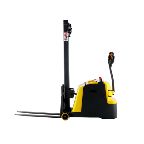 1200 lb Capacity 118" Lift Compact Counterbalanced Electric Stacker Adjustable Forks | CPD05W-118
