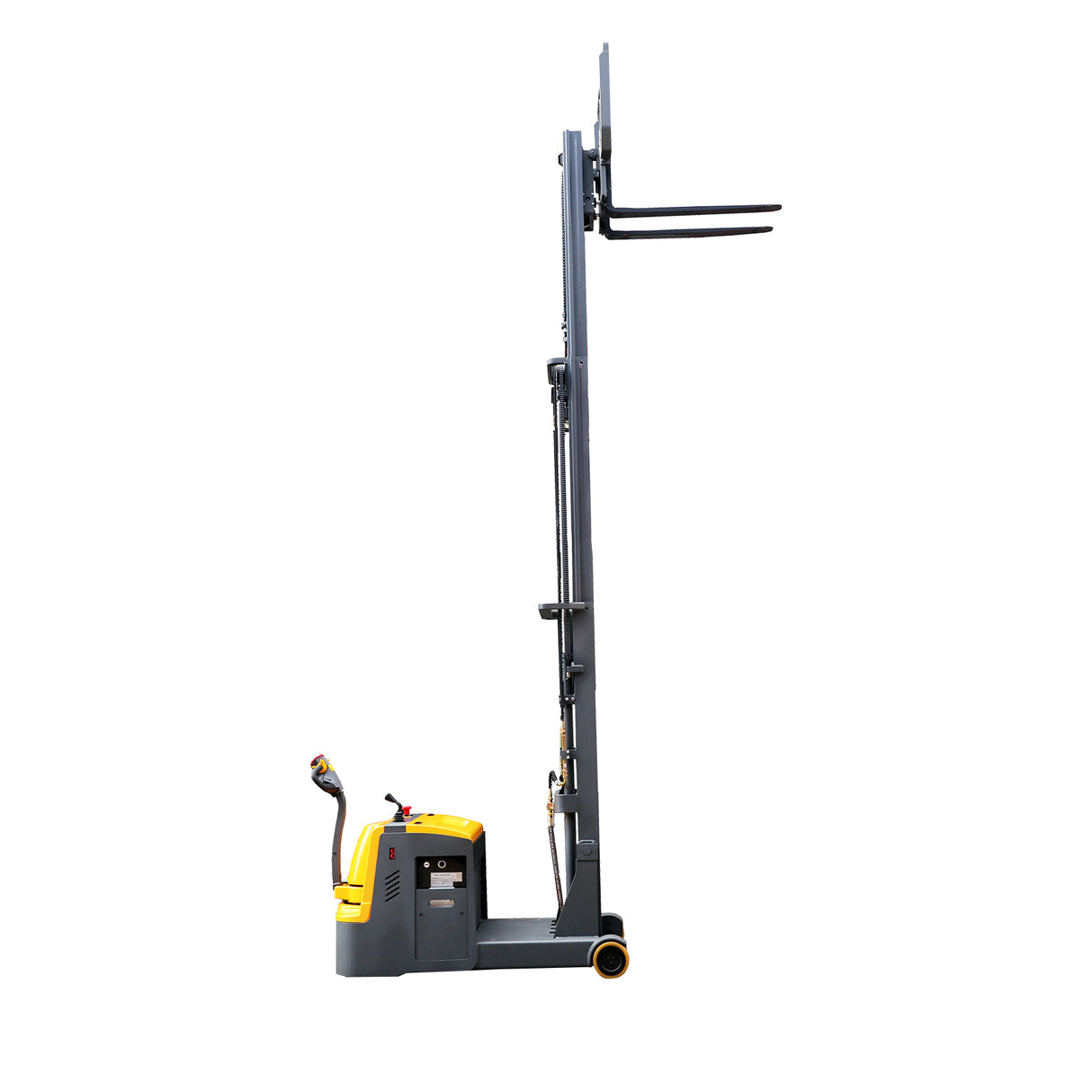 3300 lbs Load 177" Lift High-Capacity Counterbalanced Electric Stacker Adjustable Forks | CPD15W-I77