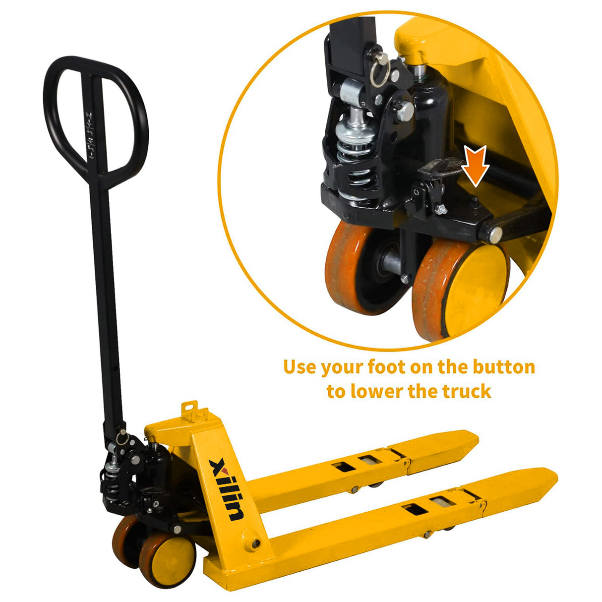 2,200 lbs Capacity, 31.5"x15" Forks, Foldable & Lightweight Hand Pallet Jack MF