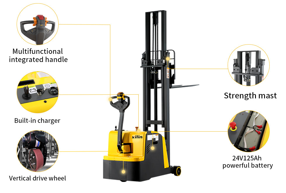 Pre-owned CPD10W-98 – 2,200 lb Counterbalance Electric Stacker, 98" Lift Height