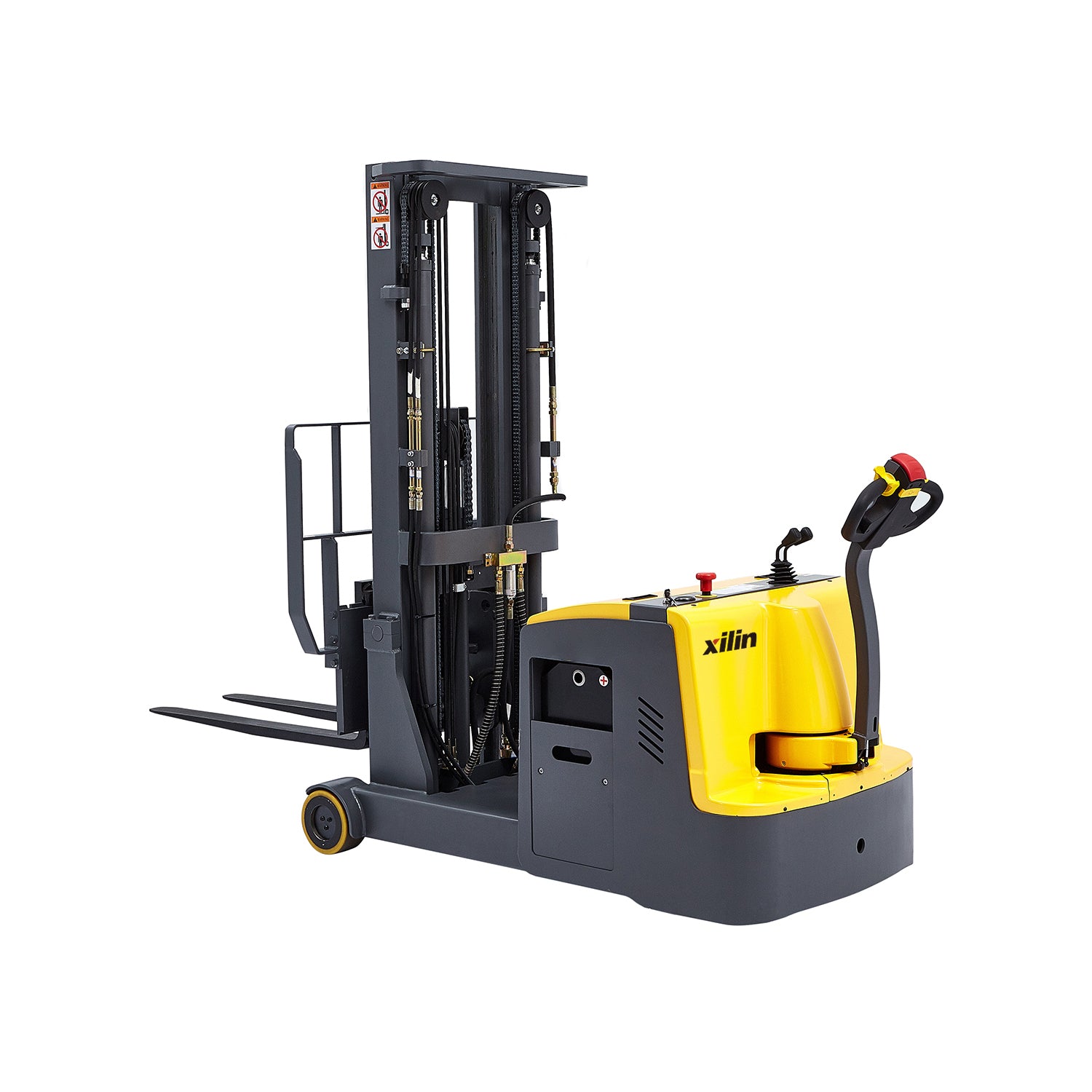 3300 lbs Load 177" Lift High-Capacity Counterbalanced Electric Stacker Adjustable Forks | CPD15W-I77