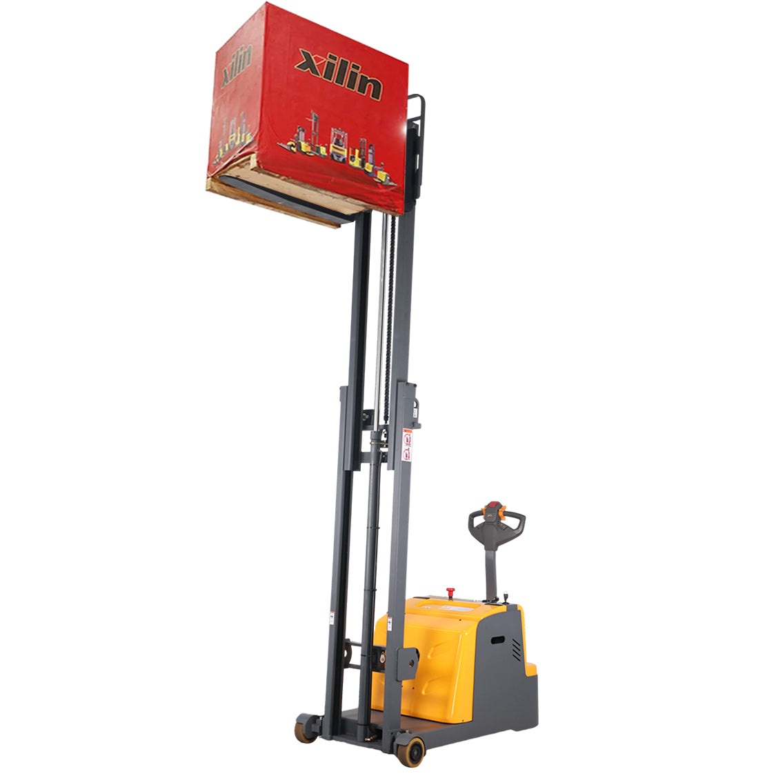 2200 lb Capacity 118" Lift Compact Counterbalanced Electric Stacker Adjustable Forks | CPD10W-118