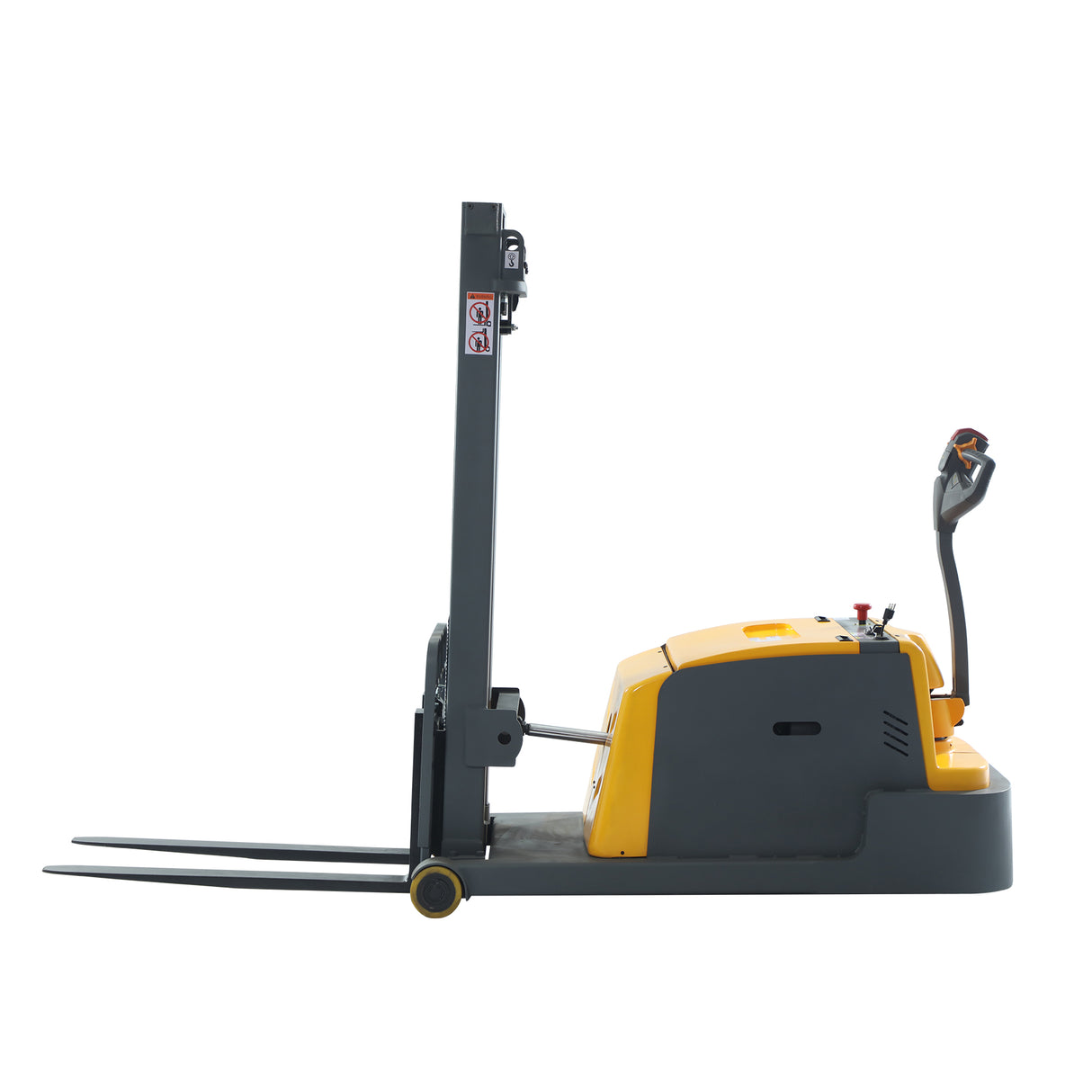 3300 lbs Load 118" Lift High-Capacity Counterbalanced Electric Stacker Adjustable Forks | CPD15W-II-118
