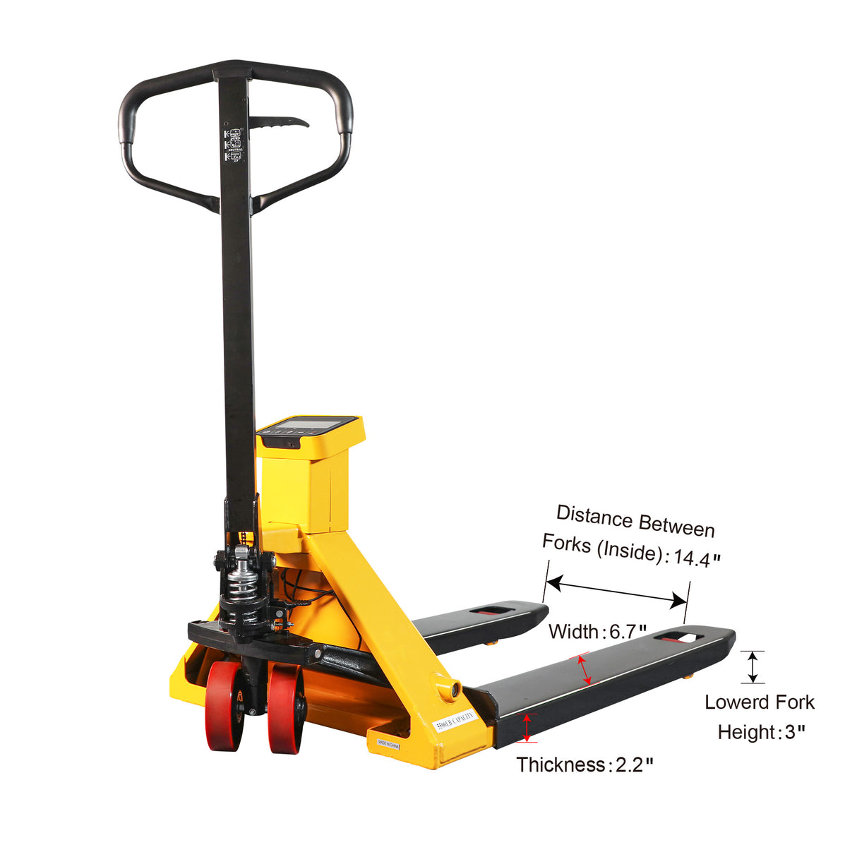 Manual Pallet Jack with Digital Scale – 5500 lbs Capacity, LCD Display, Rechargeable Battery | BFC25