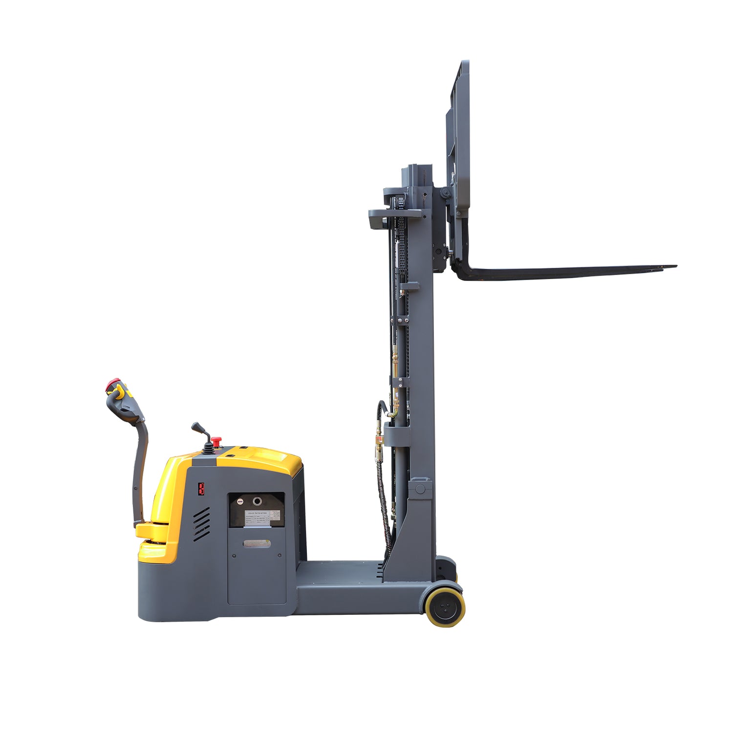 3300 lbs Load 177" Lift High-Capacity Counterbalanced Electric Stacker Adjustable Forks | CPD15W-I77