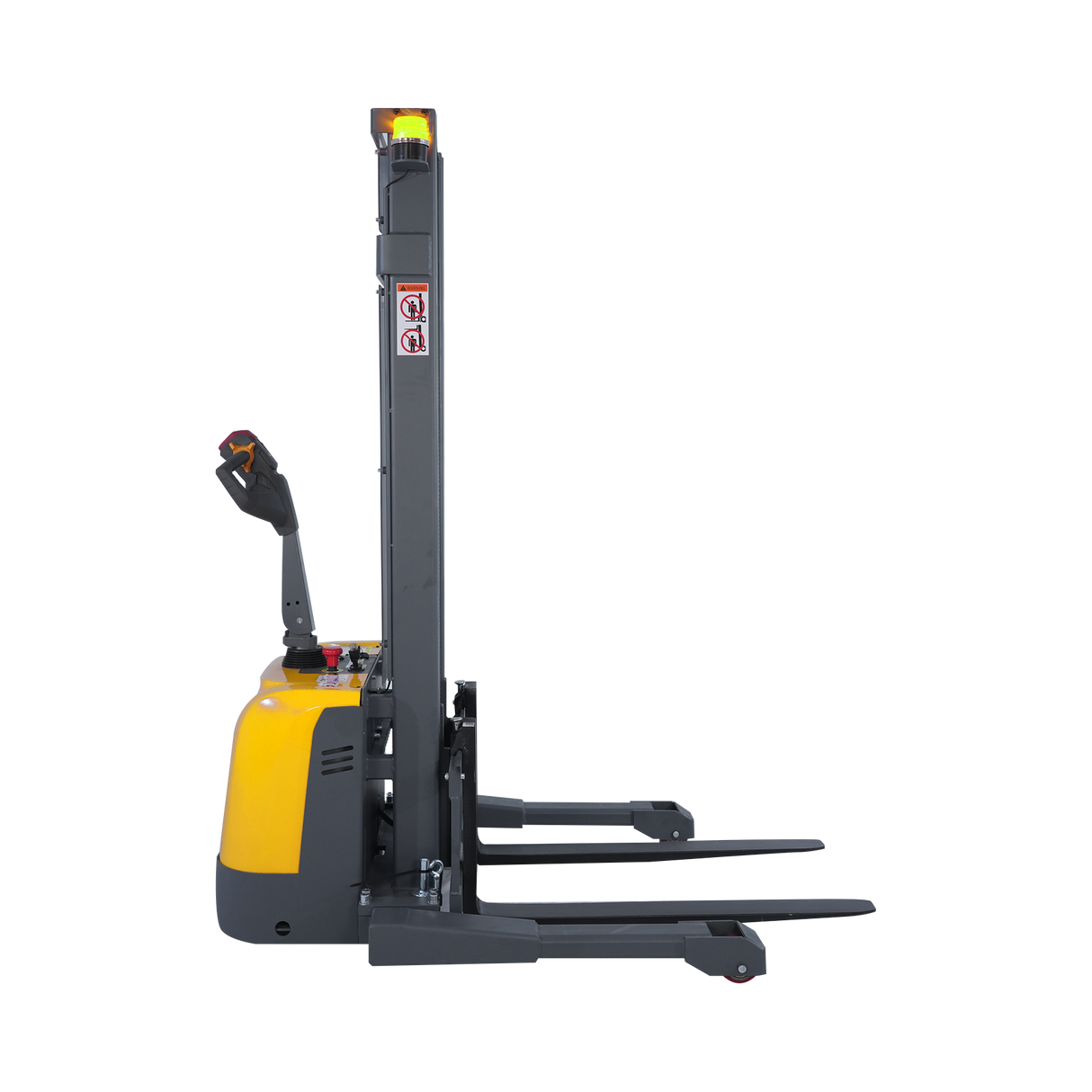 3300 lb Capacity 130" Lift Compact Electric Stacker Adjustable Forks | CTD15R-EN-130