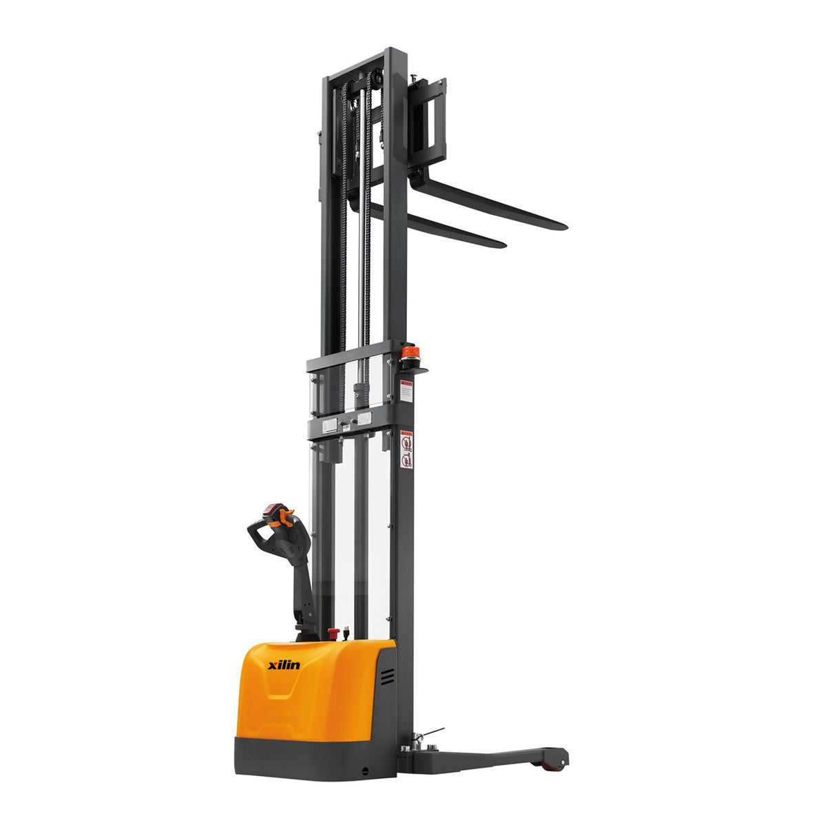 3300 lb Capacity 130" Lift Compact Electric Stacker Adjustable Forks | CTD15R-EN-Li-130