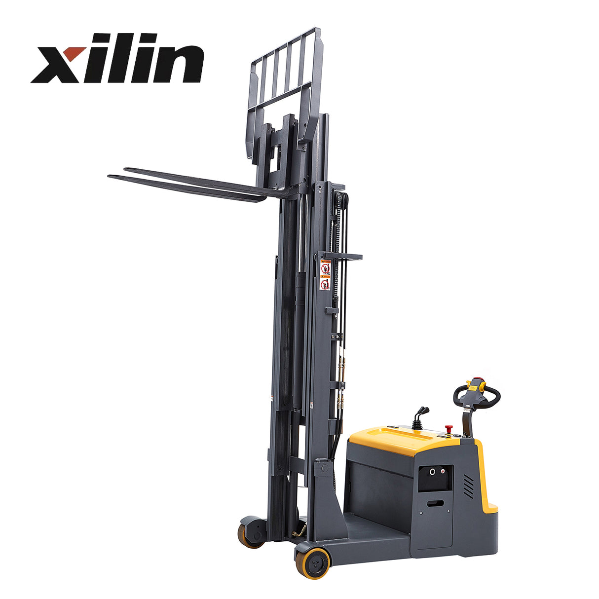 3300 lbs Load 177" Lift High-Capacity Counterbalanced Electric Stacker Adjustable Forks | CPD15W-I77