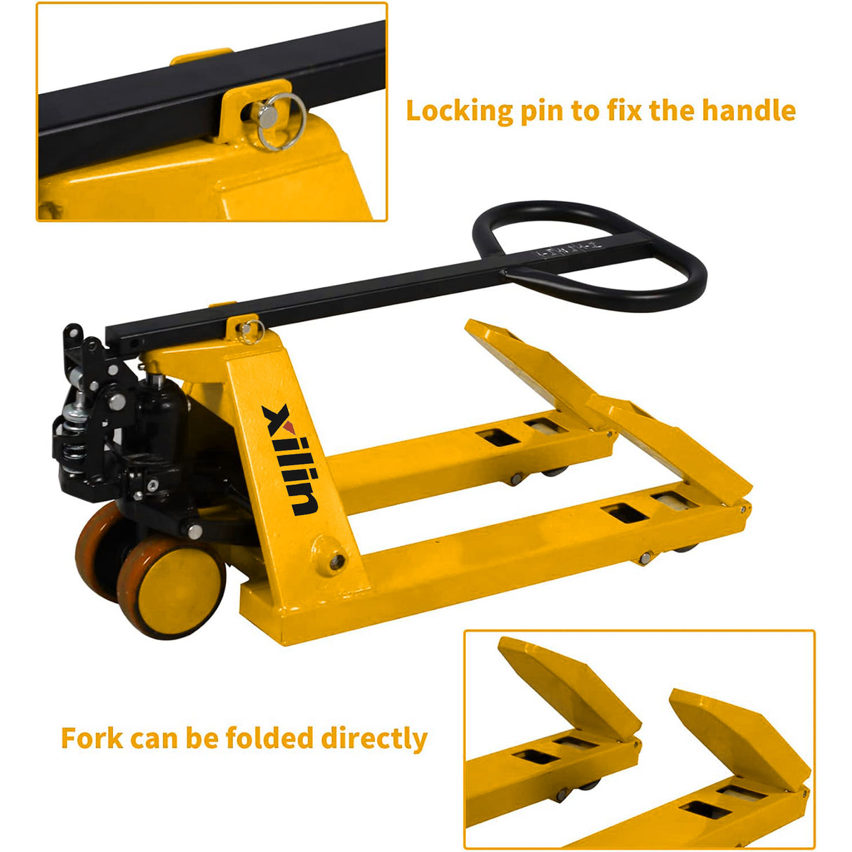 2,200 lbs Capacity, 31.5"x15" Forks, Foldable & Lightweight Hand Pallet Jack MF