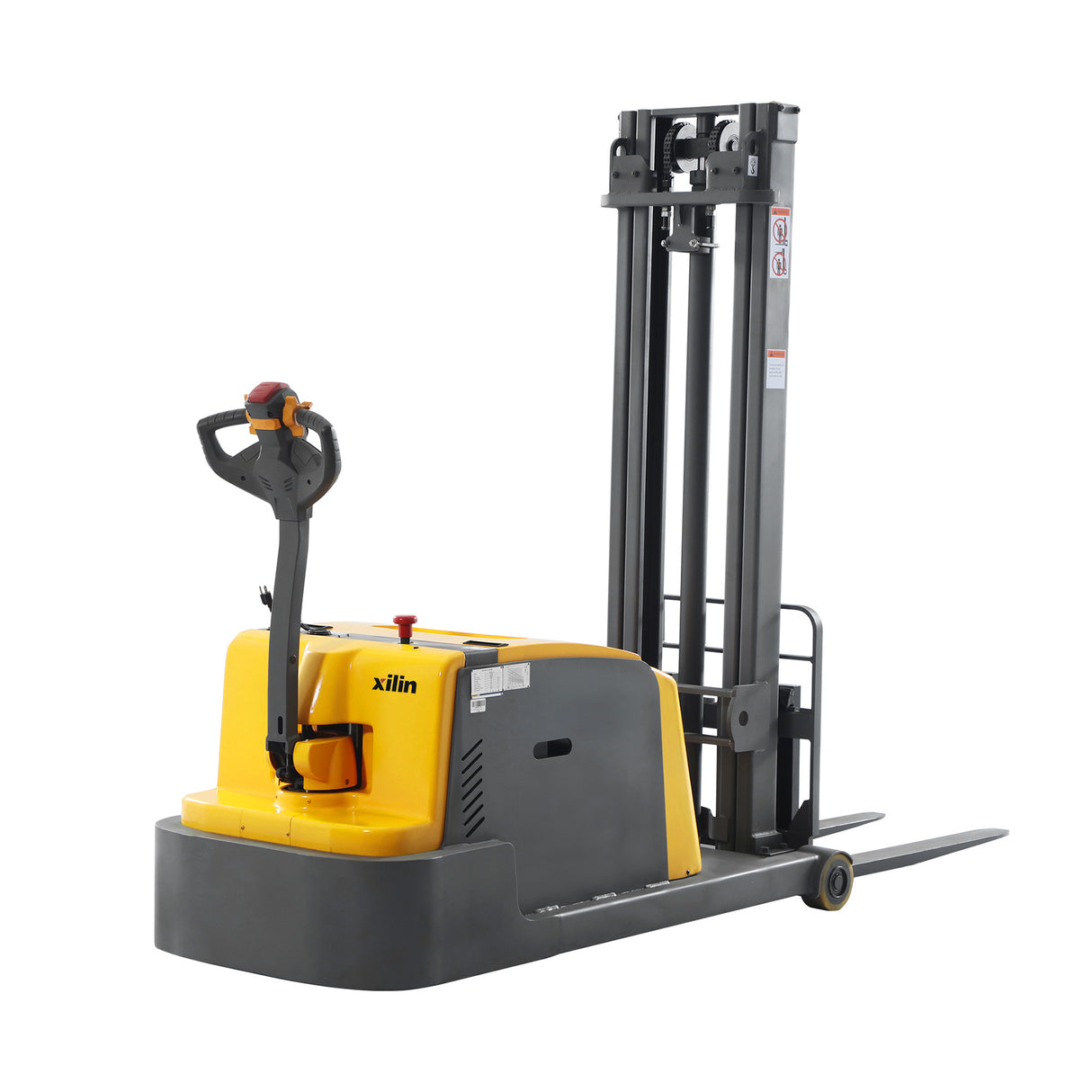 3300 lbs Load 118" Lift High-Capacity Counterbalanced Electric Stacker Adjustable Forks | CPD15W-II-118