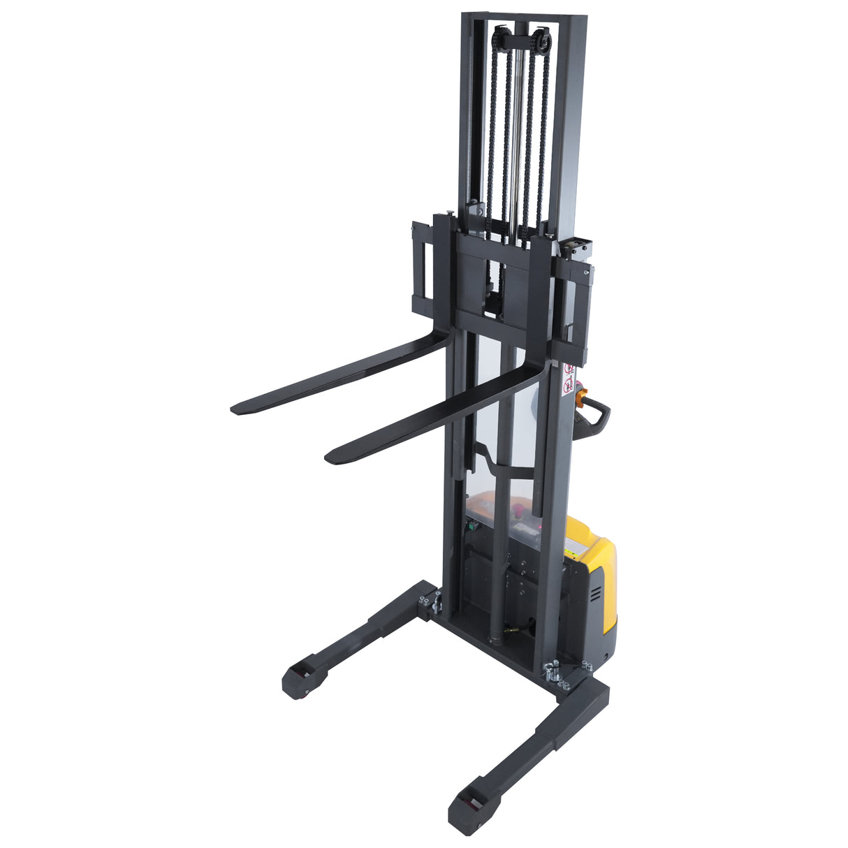 3300 lb Capacity 98" Lift Compact Electric Stacker Adjustable Forks | CTD15R-EN-98