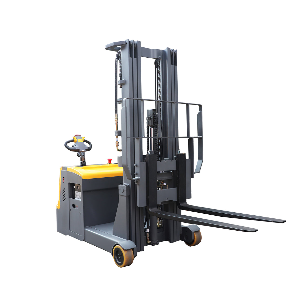 3300 lbs Load 177" Lift High-Capacity Counterbalanced Electric Stacker Adjustable Forks | CPD15W-I77