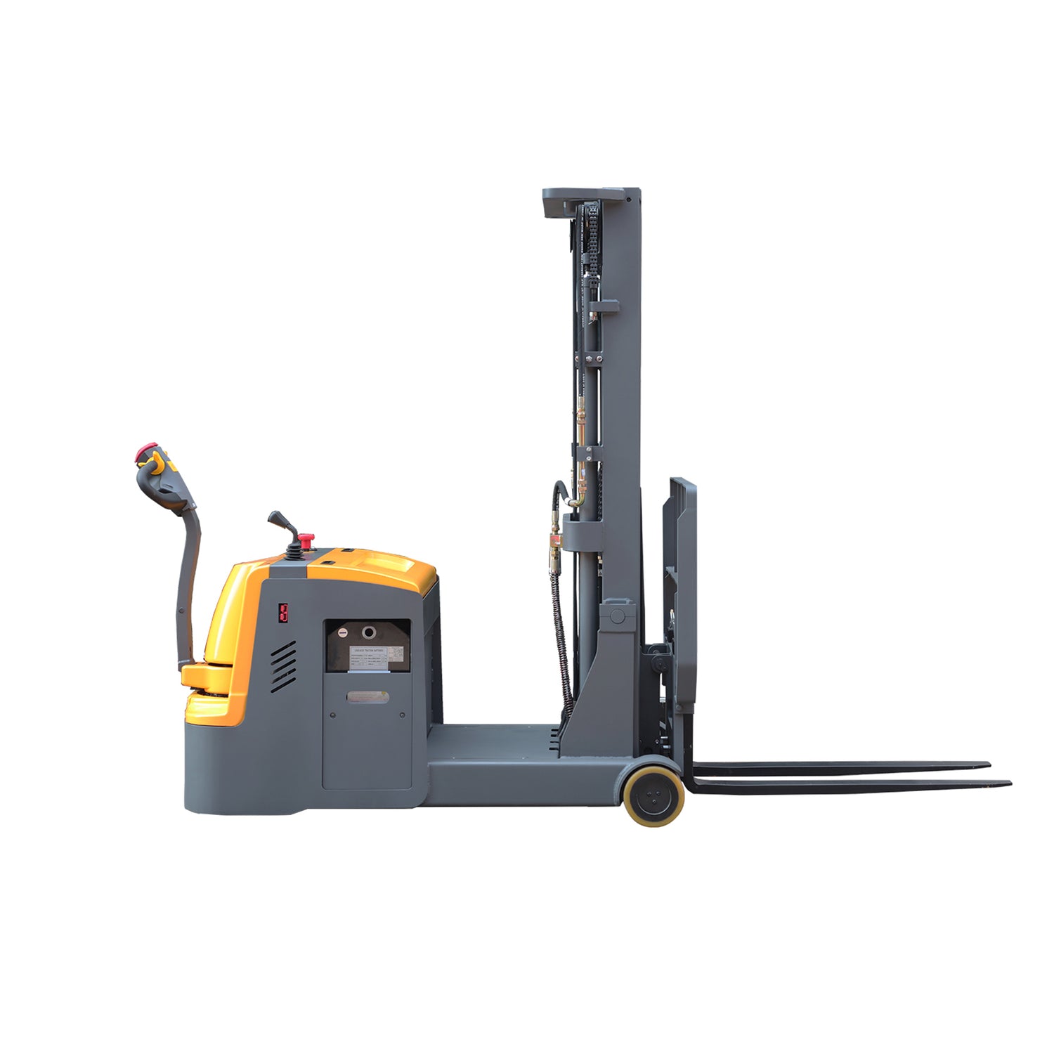 3300 lbs Load 177" Lift High-Capacity Counterbalanced Electric Stacker Adjustable Forks | CPD15W-I77