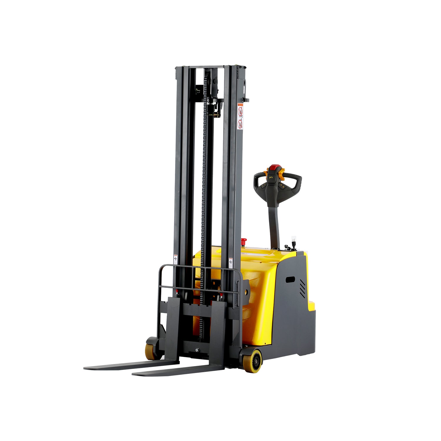 1200 lb Capacity 118" Lift Compact Counterbalanced Electric Stacker Adjustable Forks | CPD05W-118