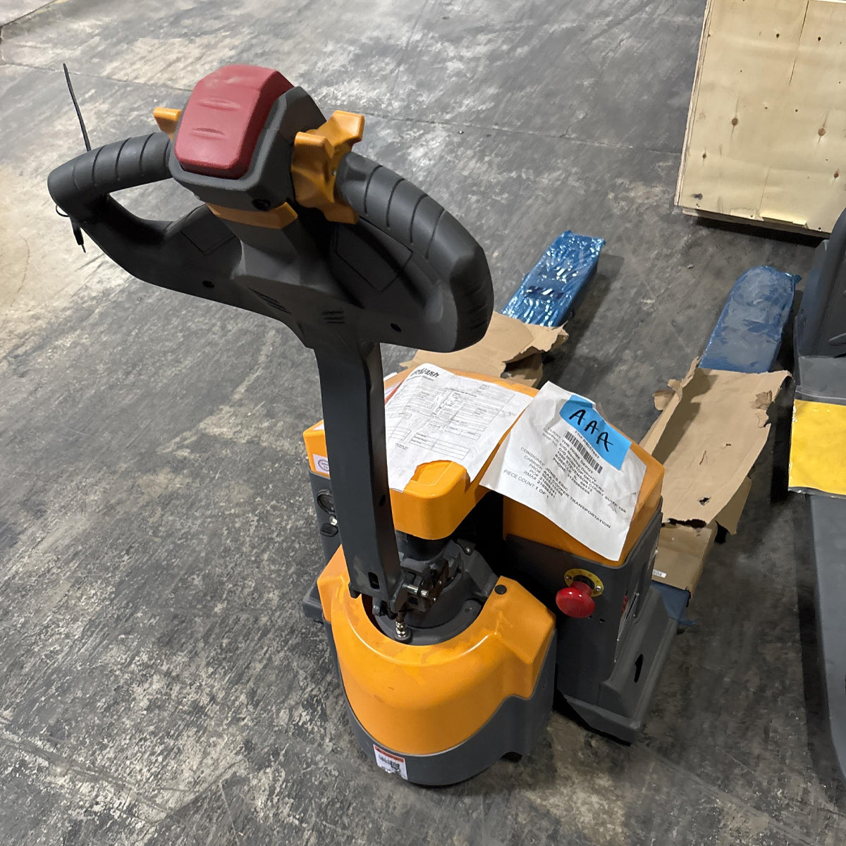 Pre-owned CBD20WE-19- 4,400 lb Electric Pallet Jack – Long Runtime Lithium Battery, Turtle Mode, 48"x27" Forks