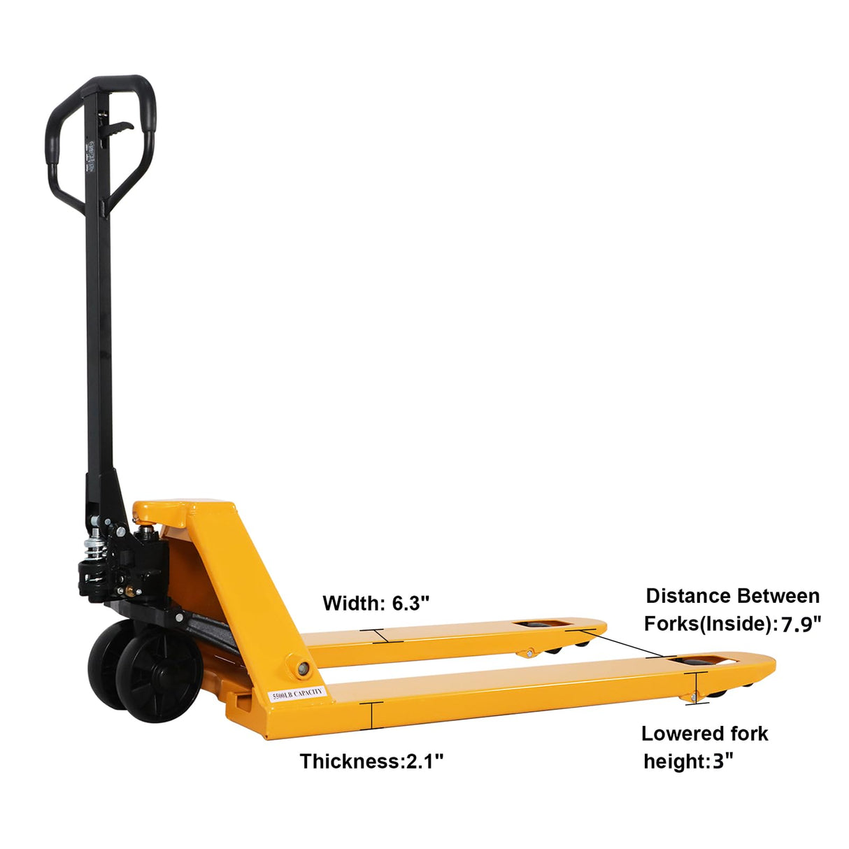 5,500 lb Hydraulic Pallet Jack – Smooth-Rolling Nylon Wheels, 48" x 21" Forks| BF-III-1(NYLON)