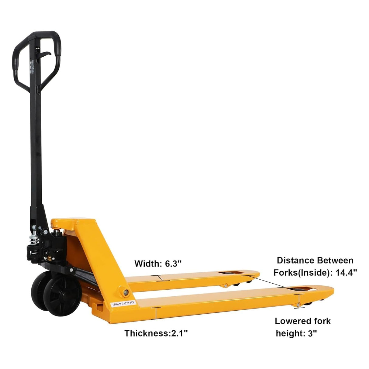 5,500 lb Hydraulic Pallet Jack – Wide Forks & Nylon Wheels, 48" x 27" | BF-III-2(NYLON)