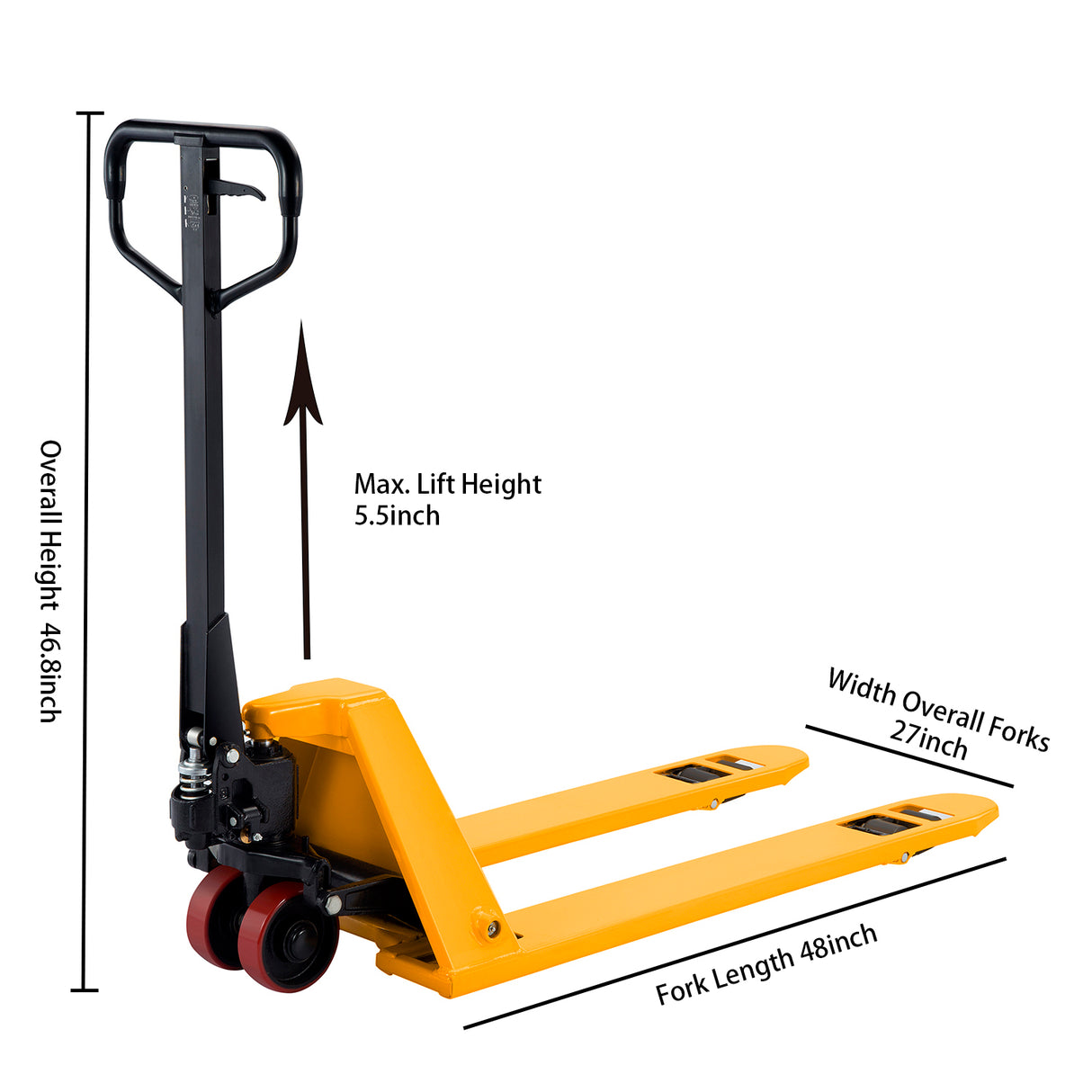 3,300 lbs Low Profile Manual Pallet Jack, Heavy Duty Hydraulic Pallet Truck | BFL-15