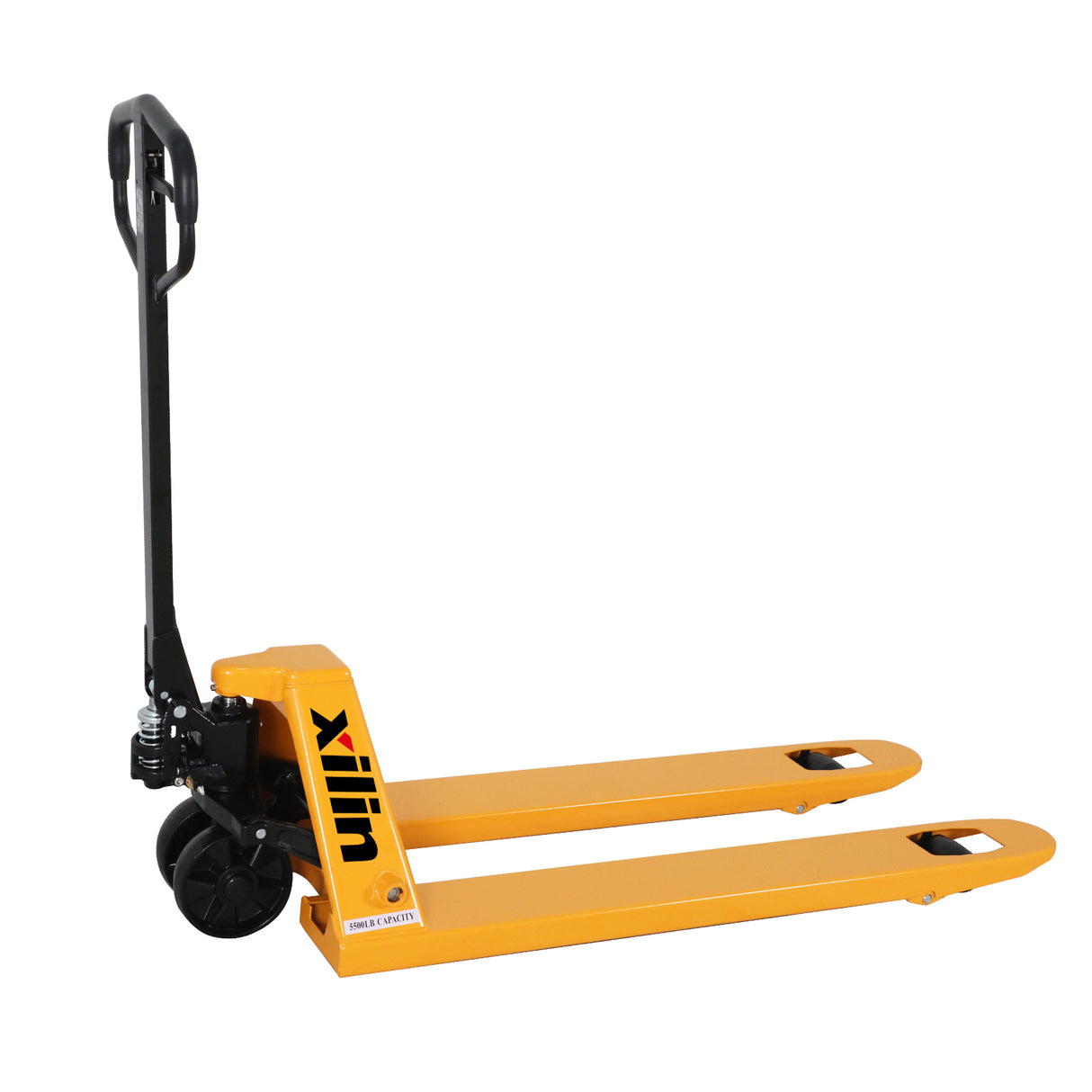 Pre-owned BF-III-2(NYLON) 5,500 lb Hydraulic Pallet Jack – Wide Forks & Nylon Wheels, 48" x 27"