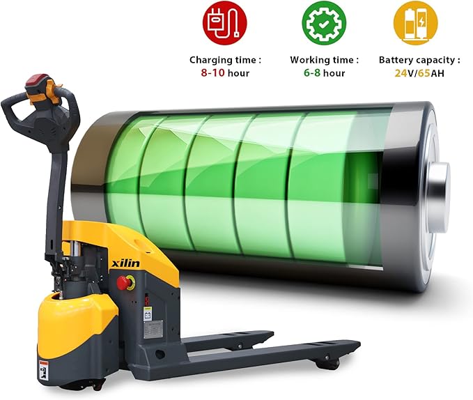 3,300 lb Electric Pallet Jack – Long Runtime Lithium Battery, Turtle Mode, 48"x27" Forks | Xilin CBD15WE-19