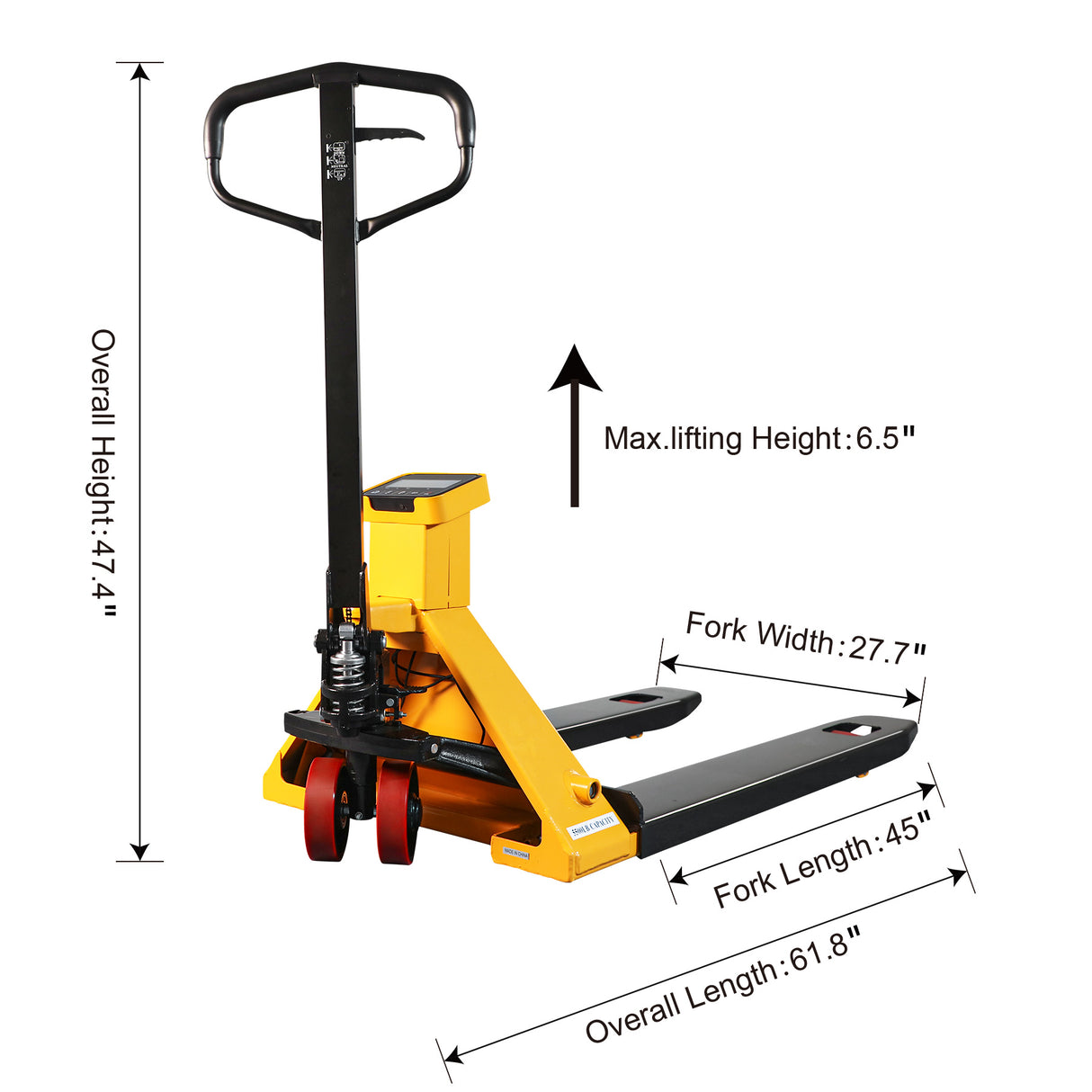 Manual Pallet Jack with Digital Scale – 5500 lbs Capacity, LCD Display, Rechargeable Battery | BFC25