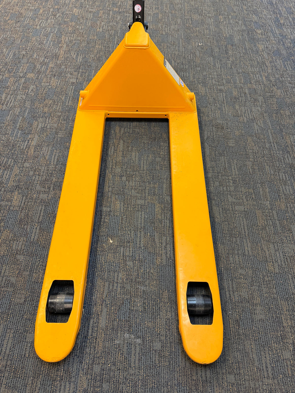 Pre-owned BF-III-2(NYLON) 5,500 lb Hydraulic Pallet Jack – Wide Forks & Nylon Wheels, 48" x 27"