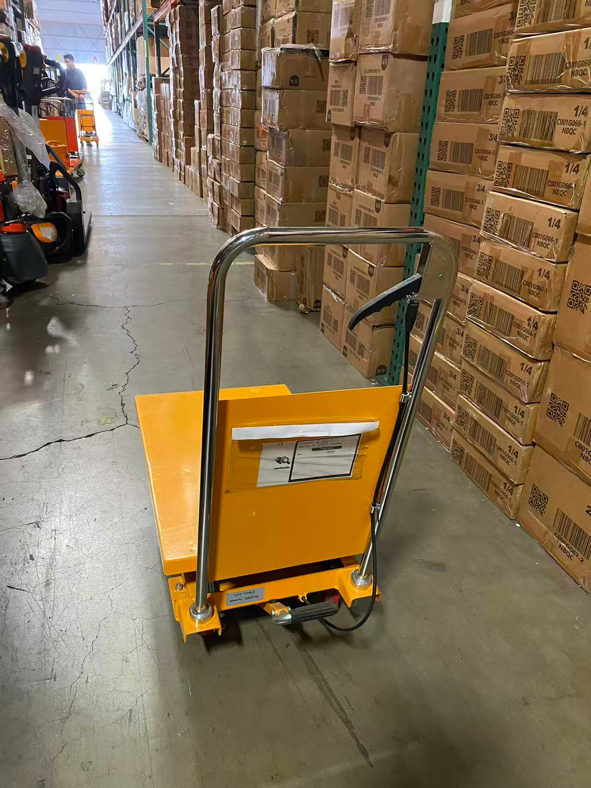 Pre-owned Premium Used SPS150E Double Scissor Lift Table 330 lbs Cap, 31.4" lifting height-C16055 Only Pick Up