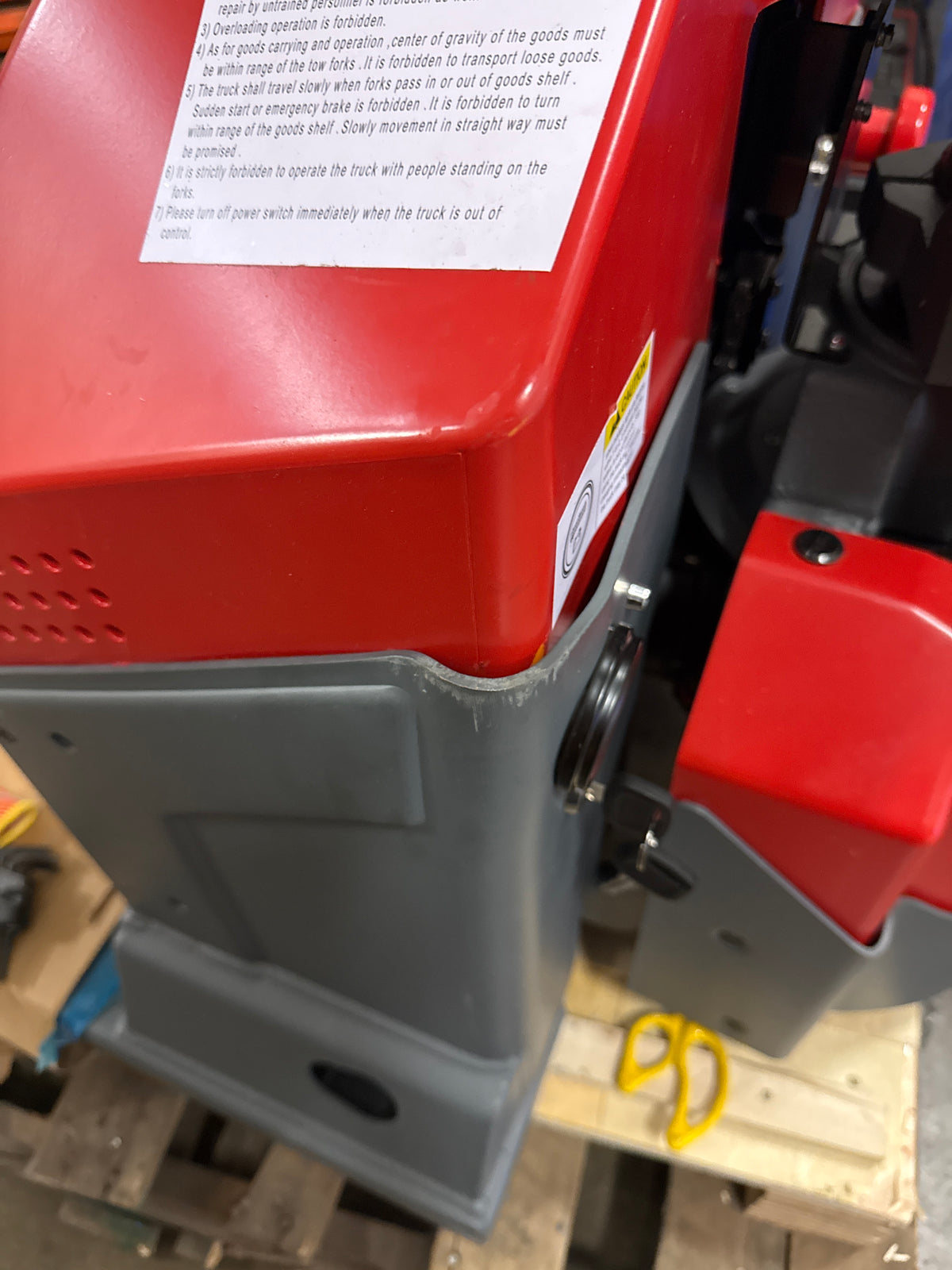 Pre-owned Open Box CBD20WE-19-R 4,400 lb Electric Pallet Jack, GEL Battery Model, 48"x27" Forks-260005844