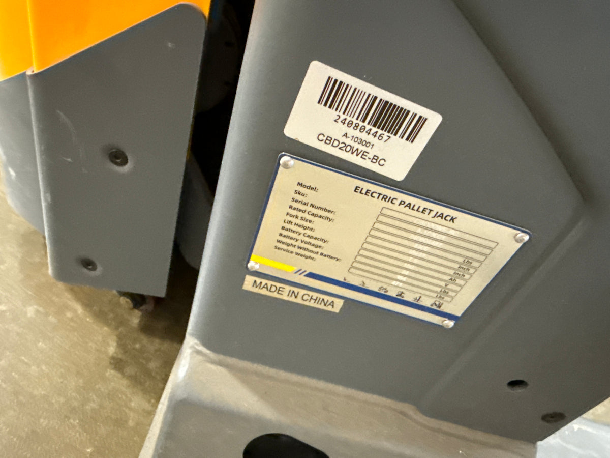 Pre-owned Premium Used CBD20WE-19BC - 4,400 lb Electric Pallet Jack – Long Runtime Lithium Battery, Turtle Mode, 48"x27" Forks-240804467