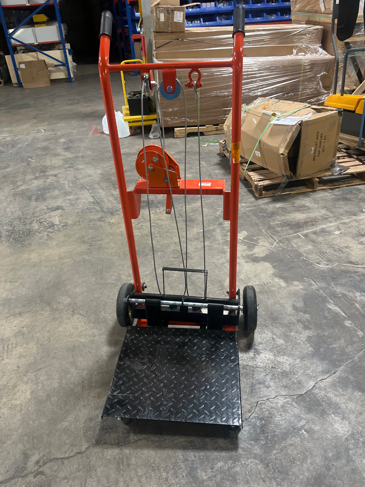 Pre-owned Regular Used HSW440-O–440lbs Manual Pallet Stacker 440 lbs Capacity 35.4" Lift Fixed Legs-250031646 Only Pick Up