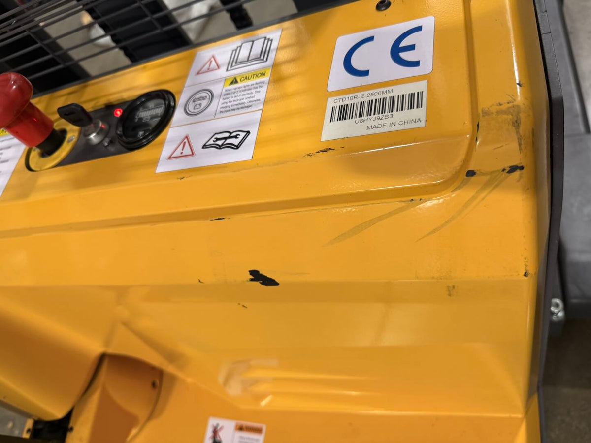 Pre-owned Premium Used CTD10R-E-98 – 2,200 lb Electric Stacker, 98" Lift, Straddle Legs & Adjustable Forks-21060100