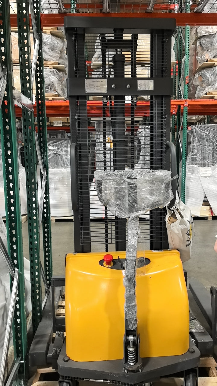 Pre-owned Regular Used CTD10B-III-118 – 2,200 lb Semi-Electric Stacker, 118" Lift, Straddle Legs, Adjustable Forks-21030026