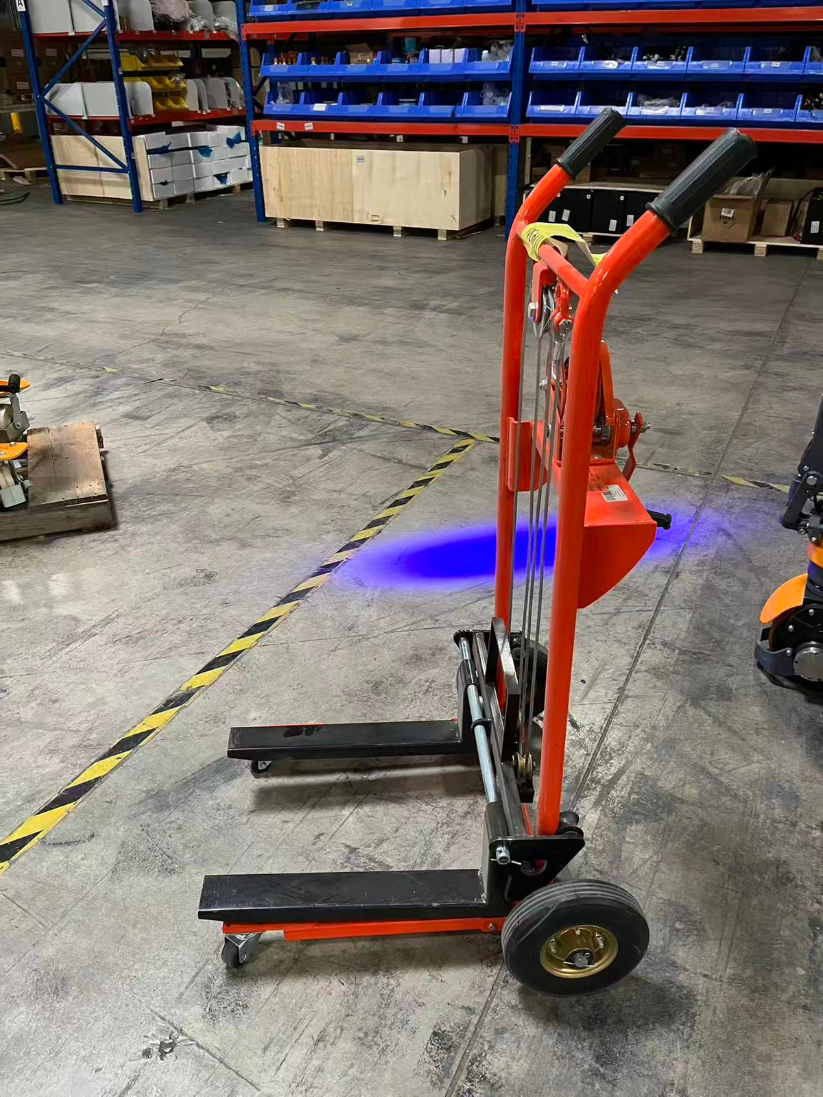 Pre-owned Premium Used HSP440-O–440lbs Manual Pallet Stacker 440 lbs Capacity 35.8" Lift Fixed Legs-0250031914 Only Pick Up