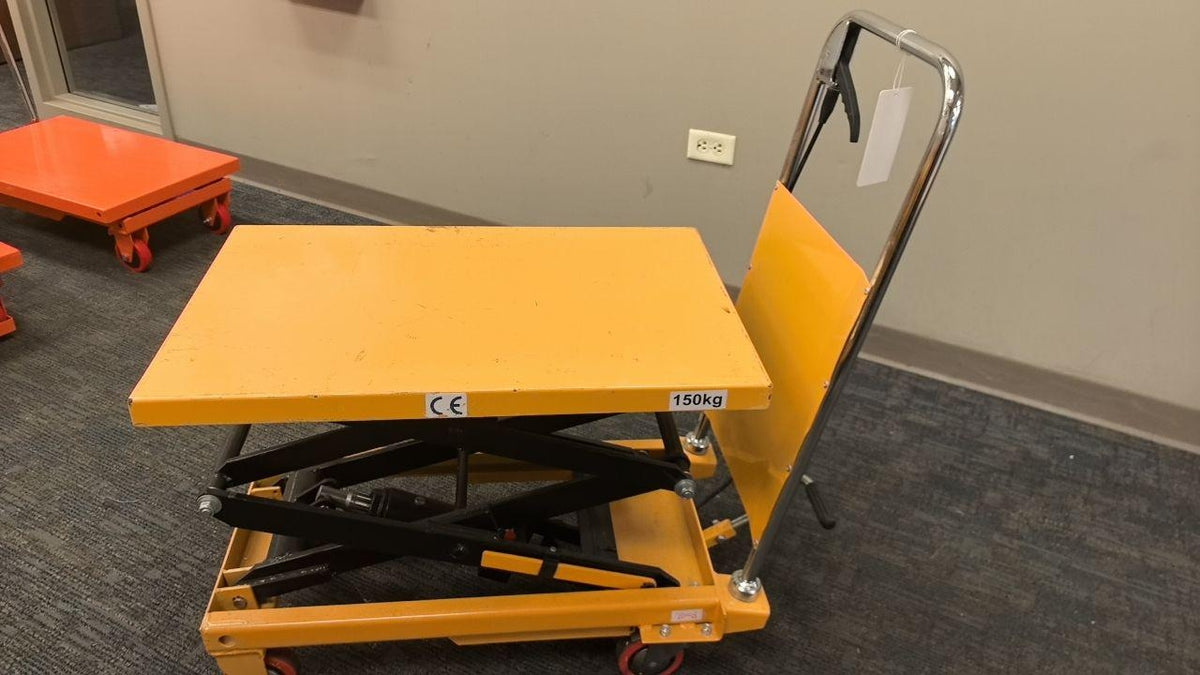 Pre-owned Premium Used SPS150E Double Scissor Lift Table 330lbs Cap, 31.4" lifting height SPS150E-236325 Only Pick-Up