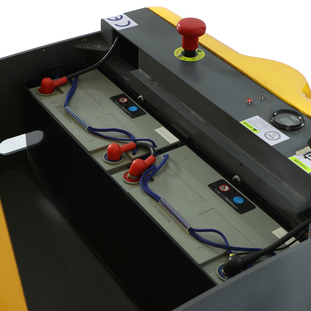 3300 lbs Load 118" Lift High-Capacity Counterbalanced Electric Stacker Adjustable Forks | CPD15W-II-118