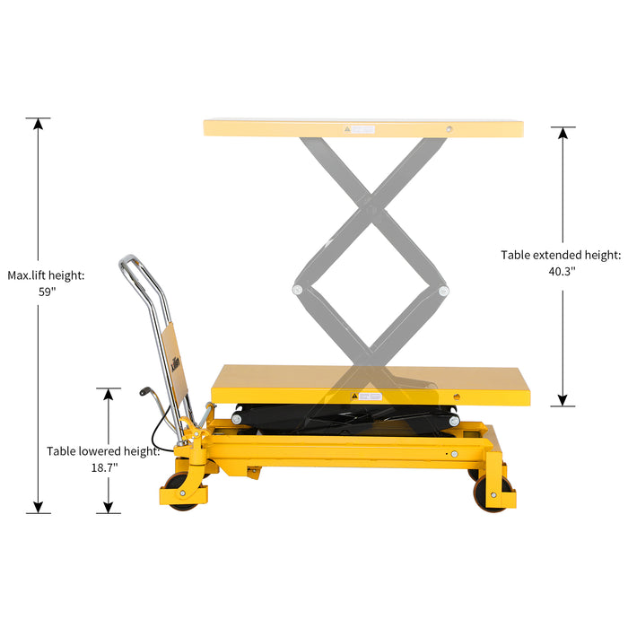 Xilin Scissor Lift Table 1760lbs Cap, 40.4" lifting height SPS800