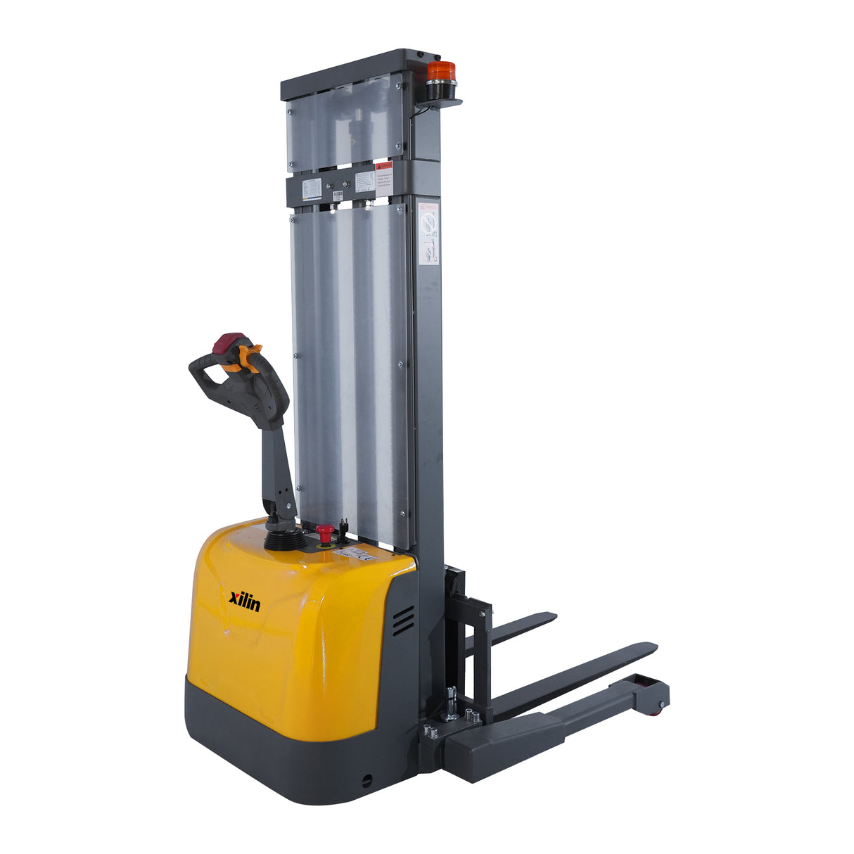 3300 lb Capacity 130" Lift Compact Electric Stacker Adjustable Forks | CTD15R-EN-130
