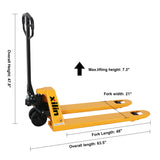 5,500 lb Hydraulic Pallet Jack – Wide Forks & Nylon Wheels, 48" x 27" | BF-III-2(NYLON)