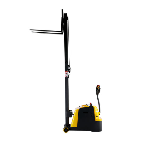 2200 lb Capacity 98" Lift Compact Counterbalanced Electric Stacker Adjustable Forks | CPD10W-98