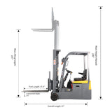 CPD15SE-Li-189  Electric Forklift – 3,300 lbs Capacity, 189" Lift, Lithium Battery