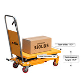 Double Scissor Lift Table 330lbs Cap, 31.4" lifting height SPS150E