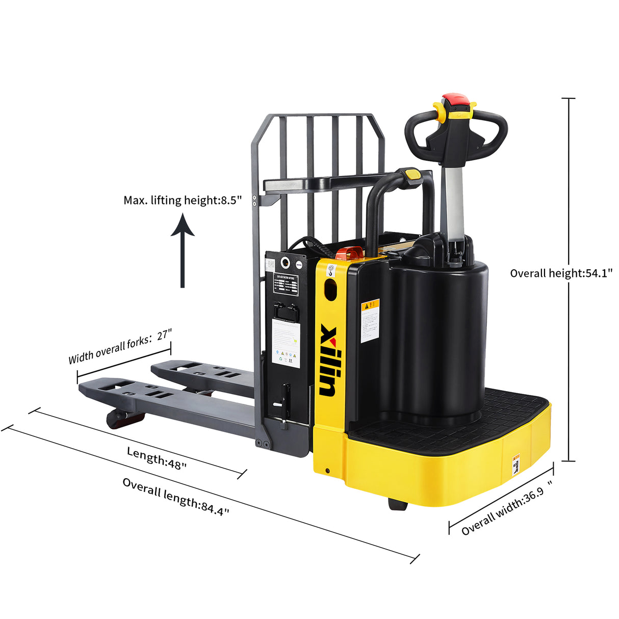 Electric Ride-On Pallet Jack 5,500lbs, 48"x27", 24V/300Ah | CBD25T