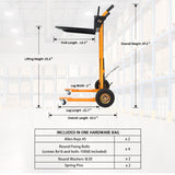 Manual Pallet Stacker 440 lbs Capacity 35.8" Lift Fixed Legs HSP440
