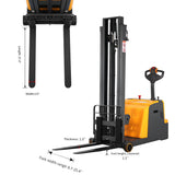 2200 lb Capacity 118" Lift Compact Counterbalanced Electric Stacker Adjustable Forks | CPD10W-118