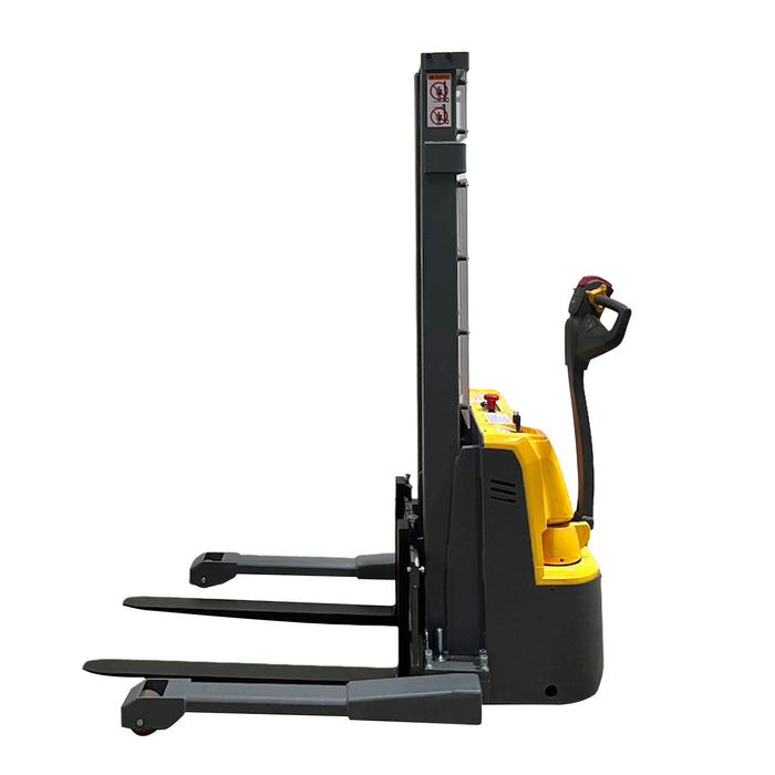 2640lbs 118” Fully Lithium Electric Straddle Pallet Walkie Stacker Adj Forks CTD12R-E-Li-118 - Full Electric Stacker