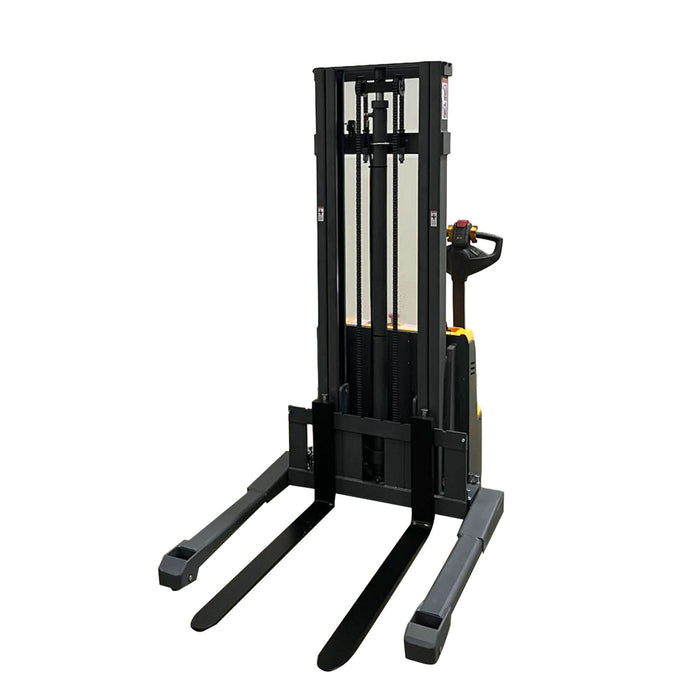 2640lbs 118” Fully Lithium Electric Straddle Pallet Walkie Stacker Adj Forks CTD12R-E-Li-118 - Full Electric Stacker