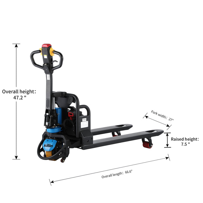 3300lb Big lithium Battery Electric Pallet Jack Blue 48’x27’ Fork CBD15W-LI - Electric Pallet Jack