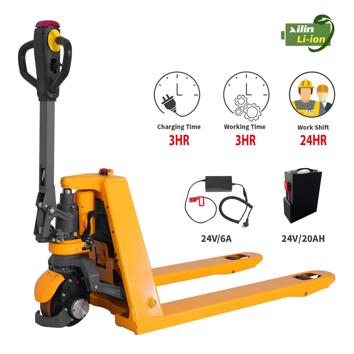 3,300 lb Electric Pallet Jack – Compact, Turtle Mode, 48" x 27" Forks | Xilin CBD15