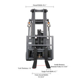 4,400 lbs, 189" Lift, 48V Lithium Electric Forklift CPD20SA-20-Li-189